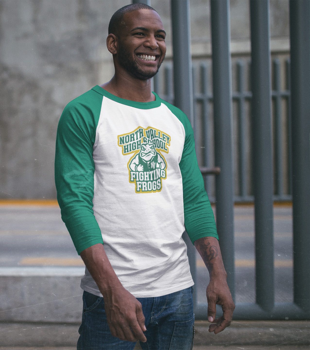 "North Valley Fighting Frogs" 3/4 Sleeve Raglan Shirt